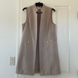 Calvin Klein beige womens vest coat